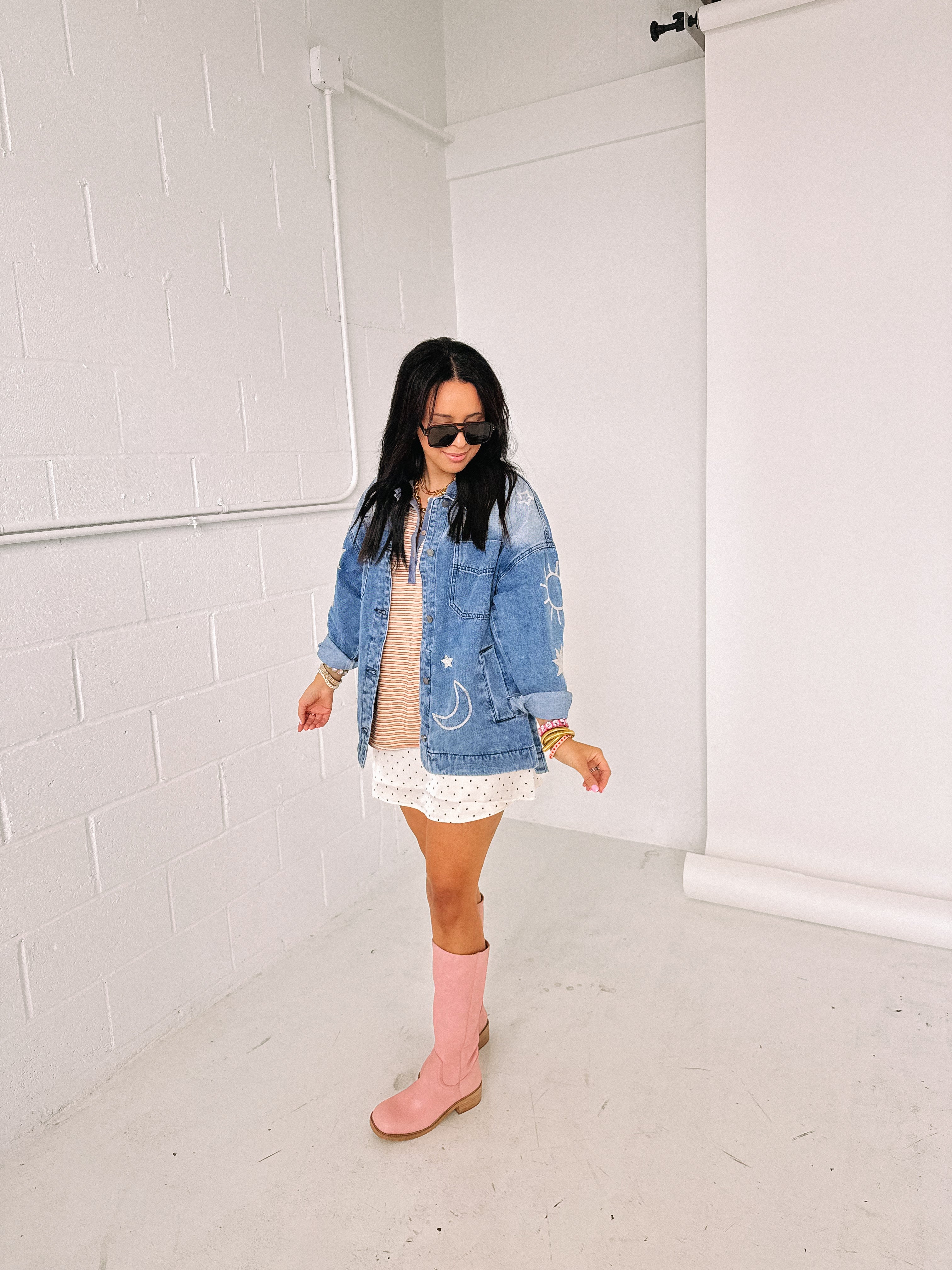 celestial dreams denim jacket