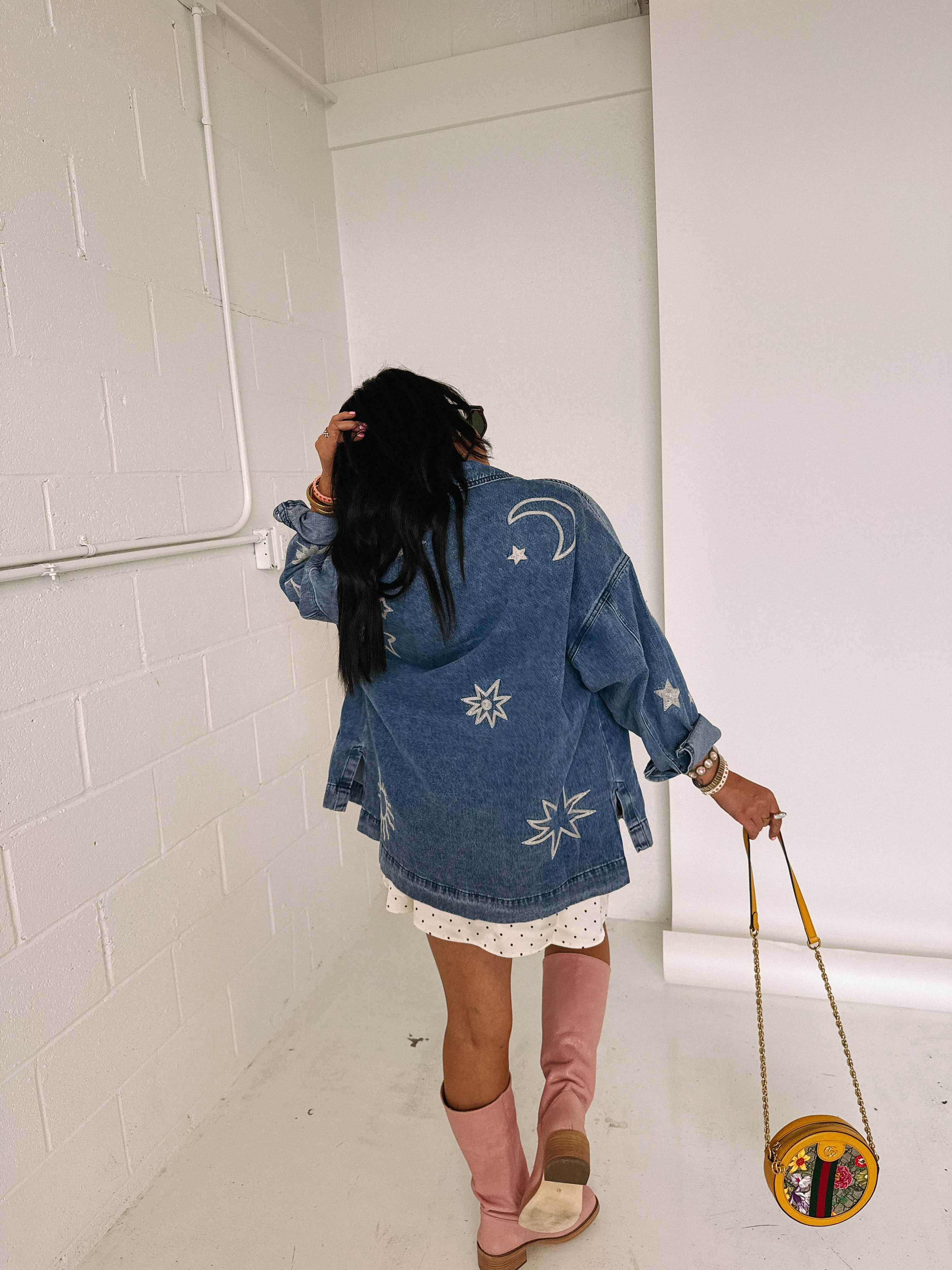 celestial dreams denim jacket