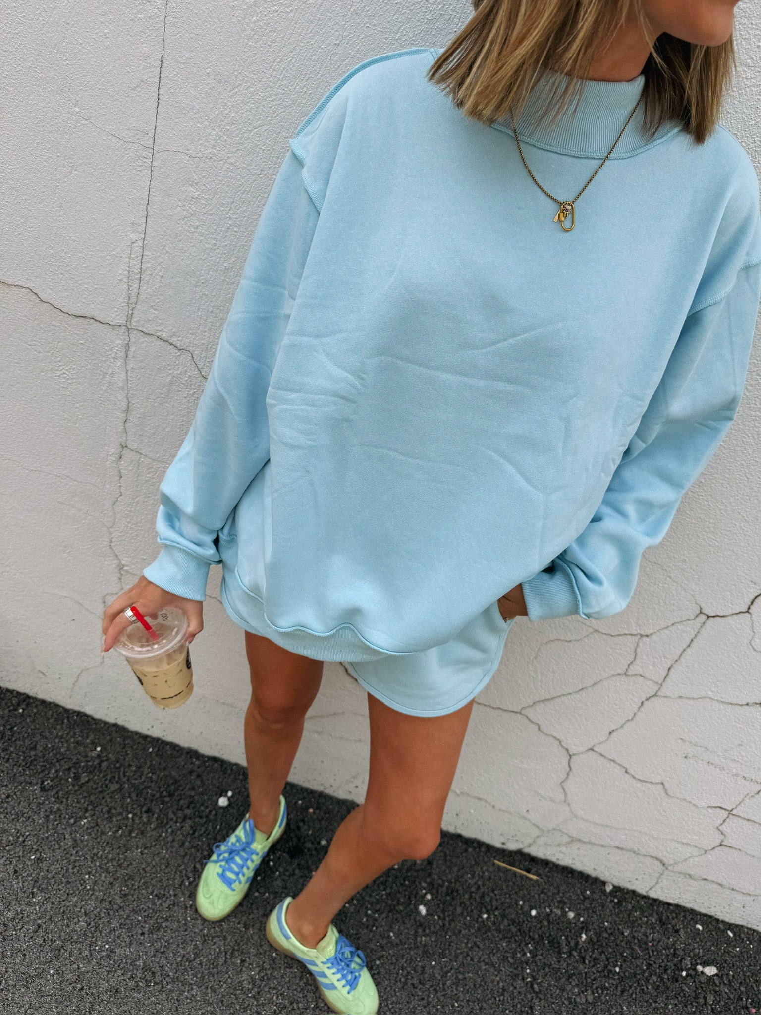 blue lagoon mock neck