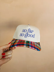 ETTA OG | so far so good trucker hat - multi plaid