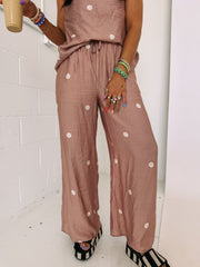 cup of tea polka dot pants