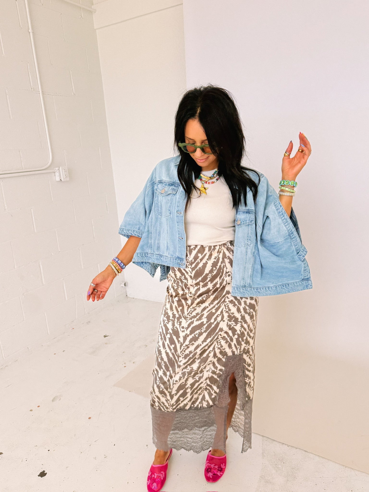 carried away denim cape jacket