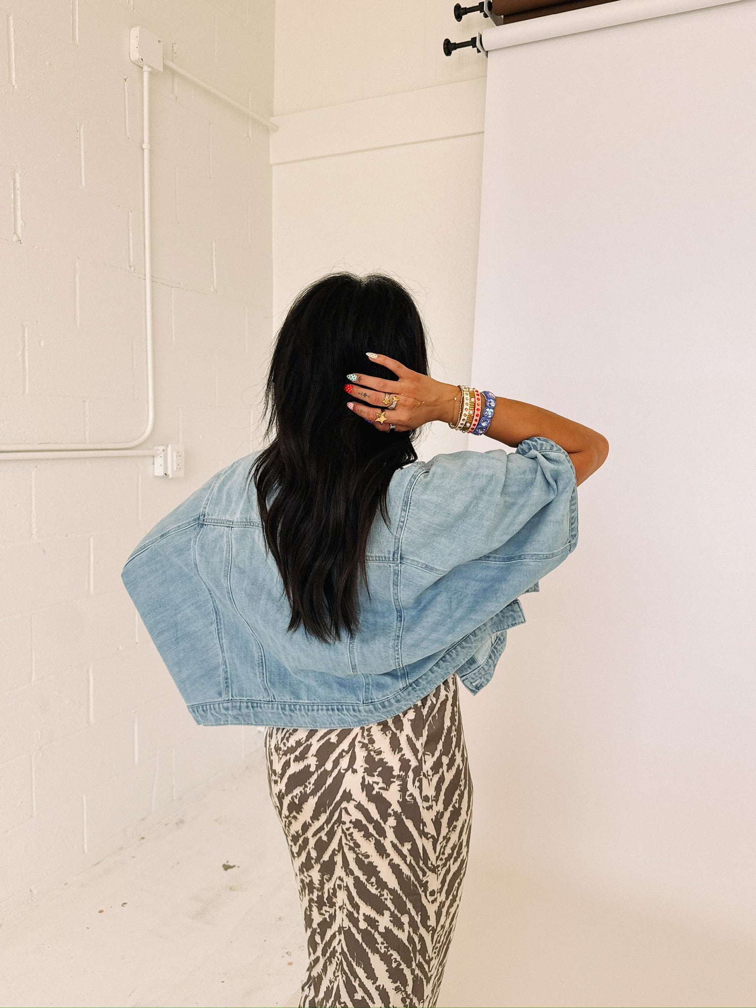 carried away denim cape jacket