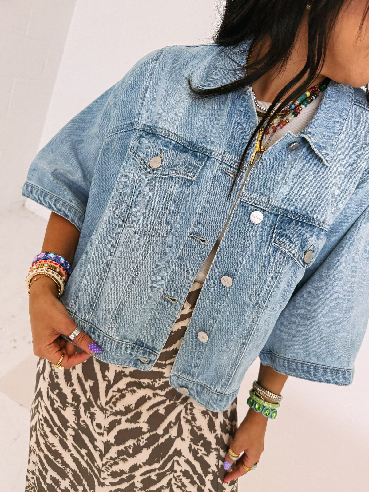 carried away denim cape jacket