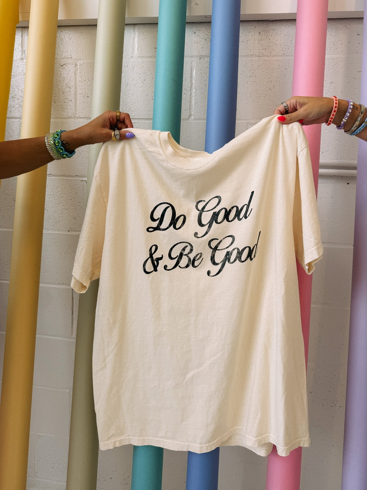 ETTA OG | do good and be good graphic tee - ivory / black