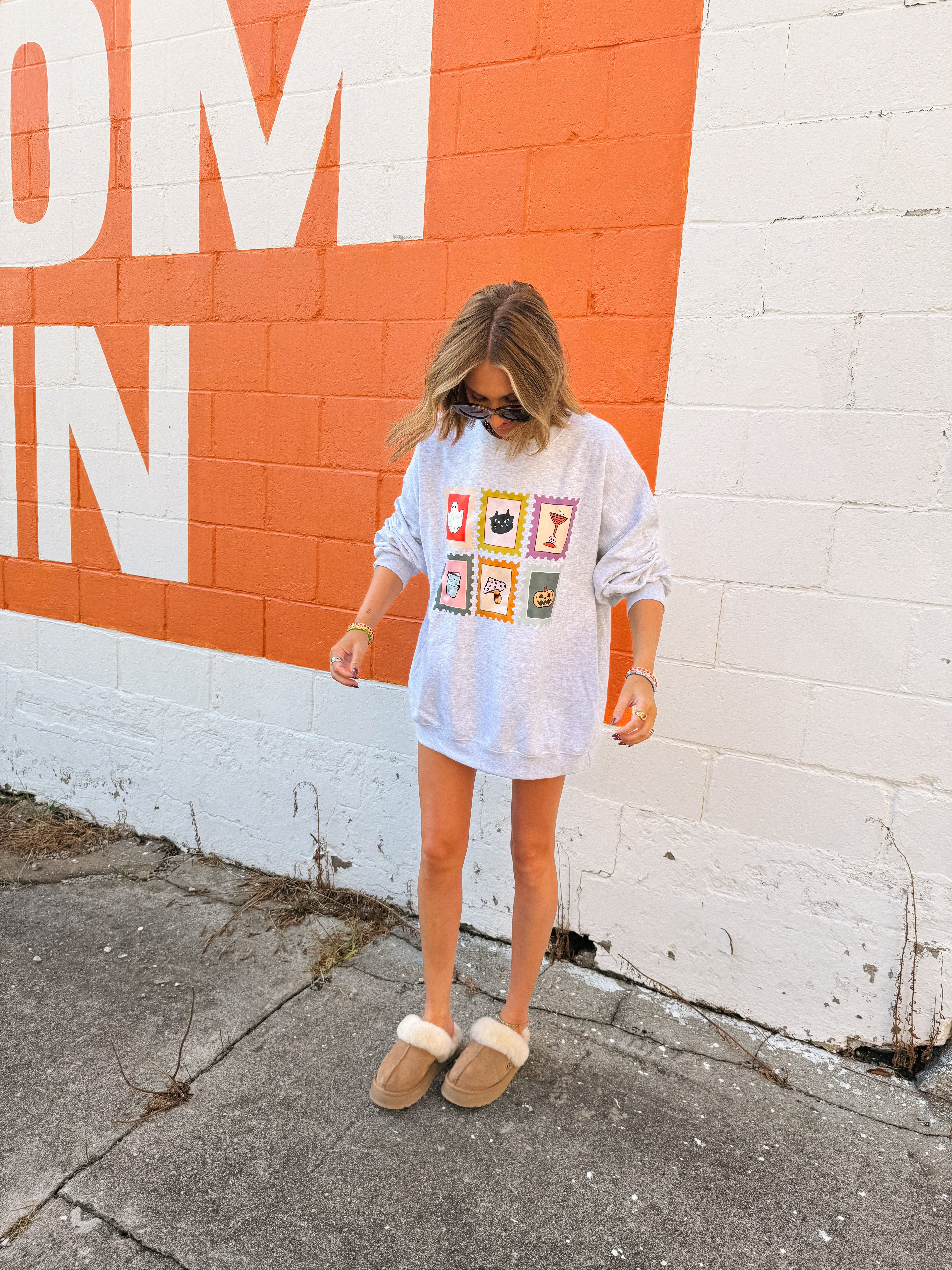 ETTA OG | halloween stamps sweatshirt - ash