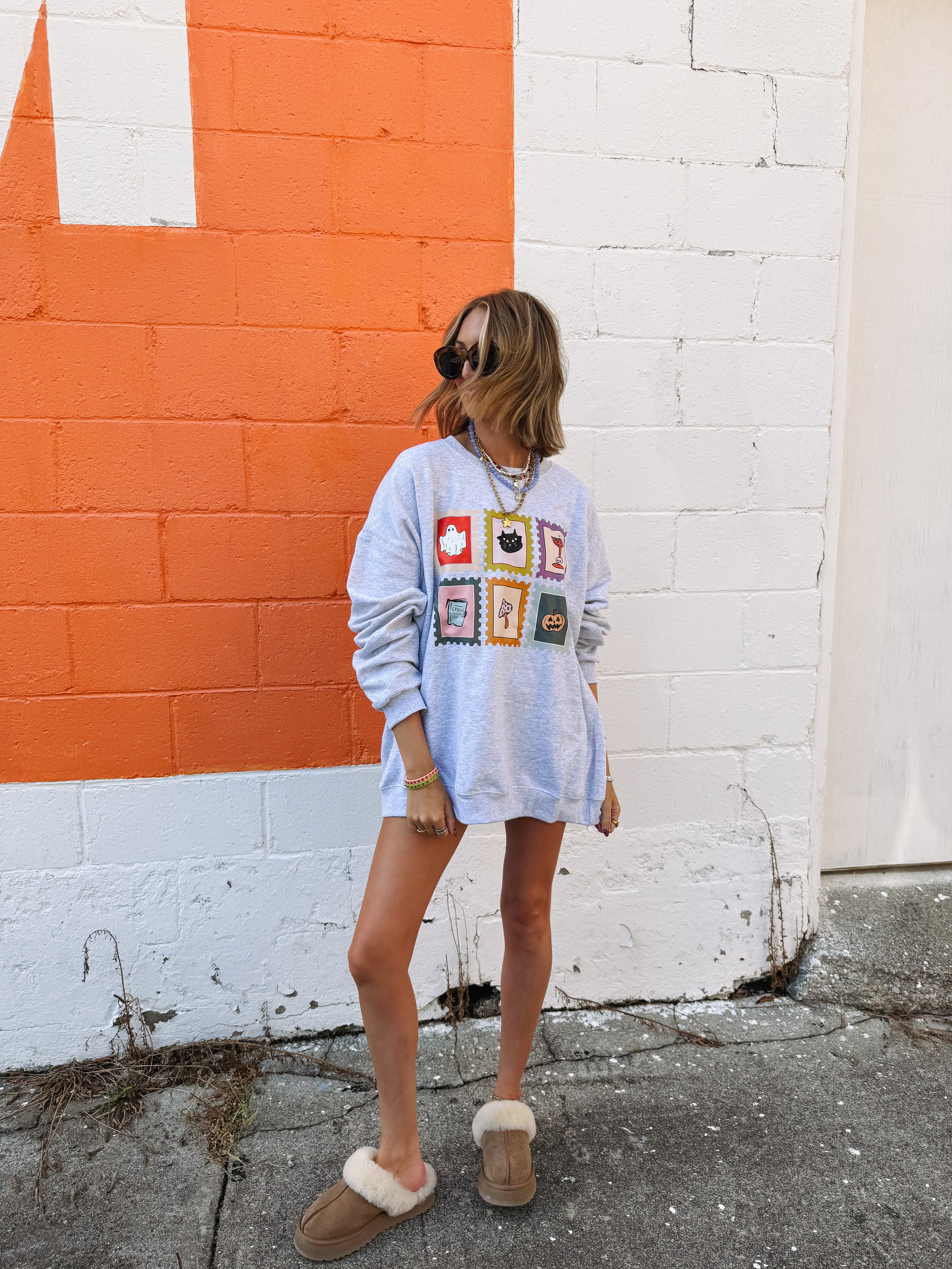 ETTA OG | halloween stamps sweatshirt - ash