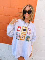 ETTA OG | halloween stamps sweatshirt - ash