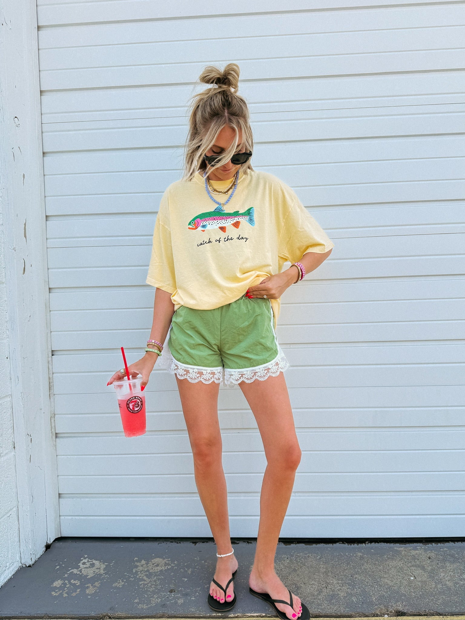 ETTA OG | keep up the pace lace shorts - green