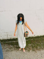 coastal tshirt dress - grey