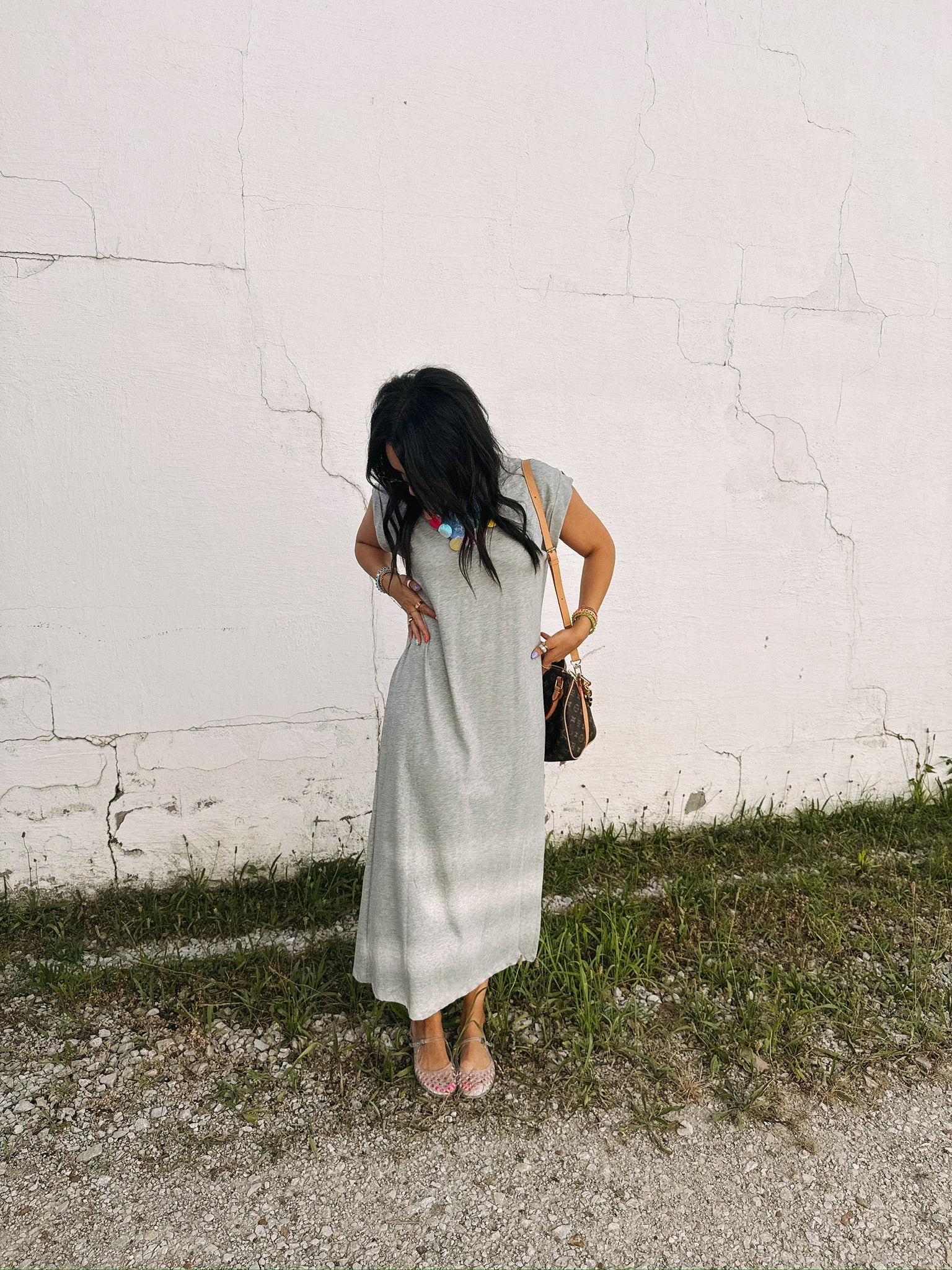 coastal tshirt dress - grey