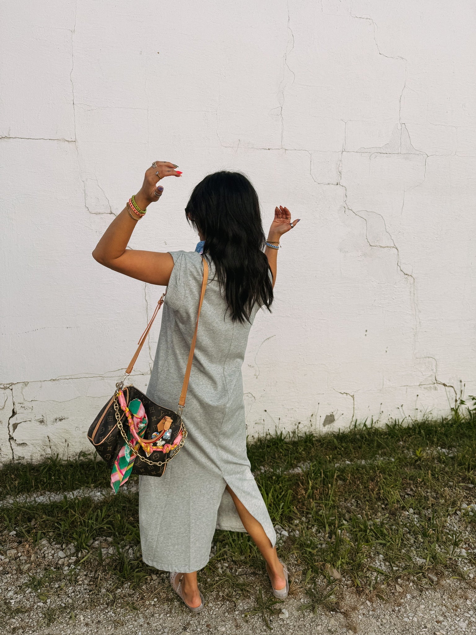 coastal tshirt dress - grey