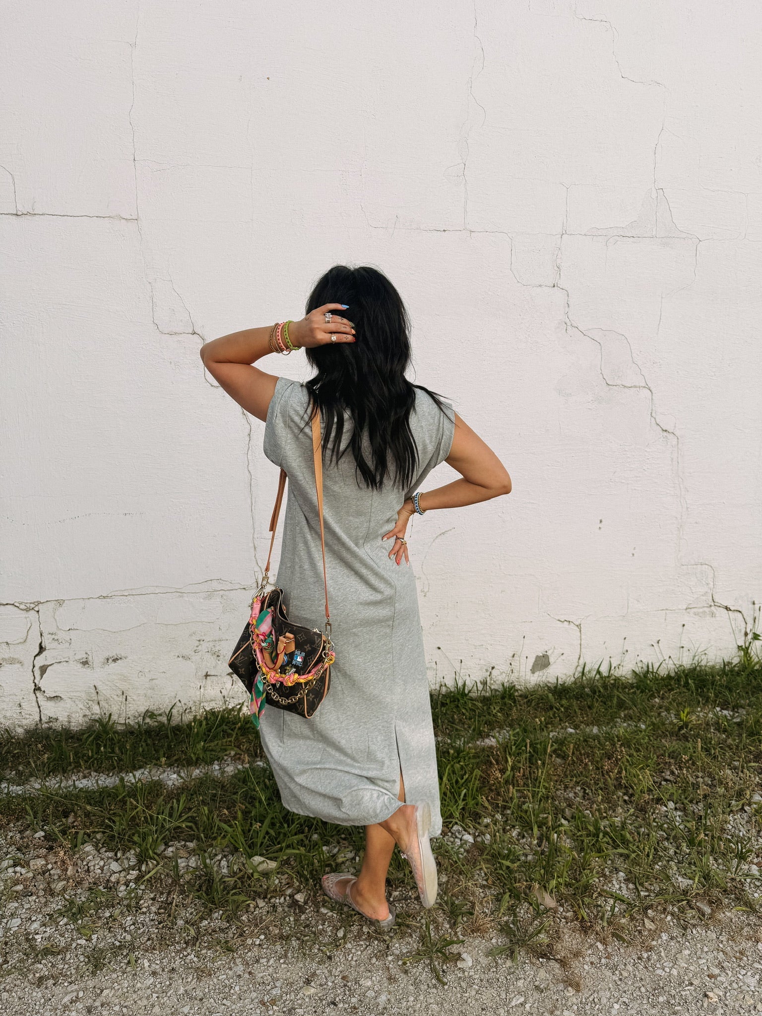 coastal tshirt dress - grey