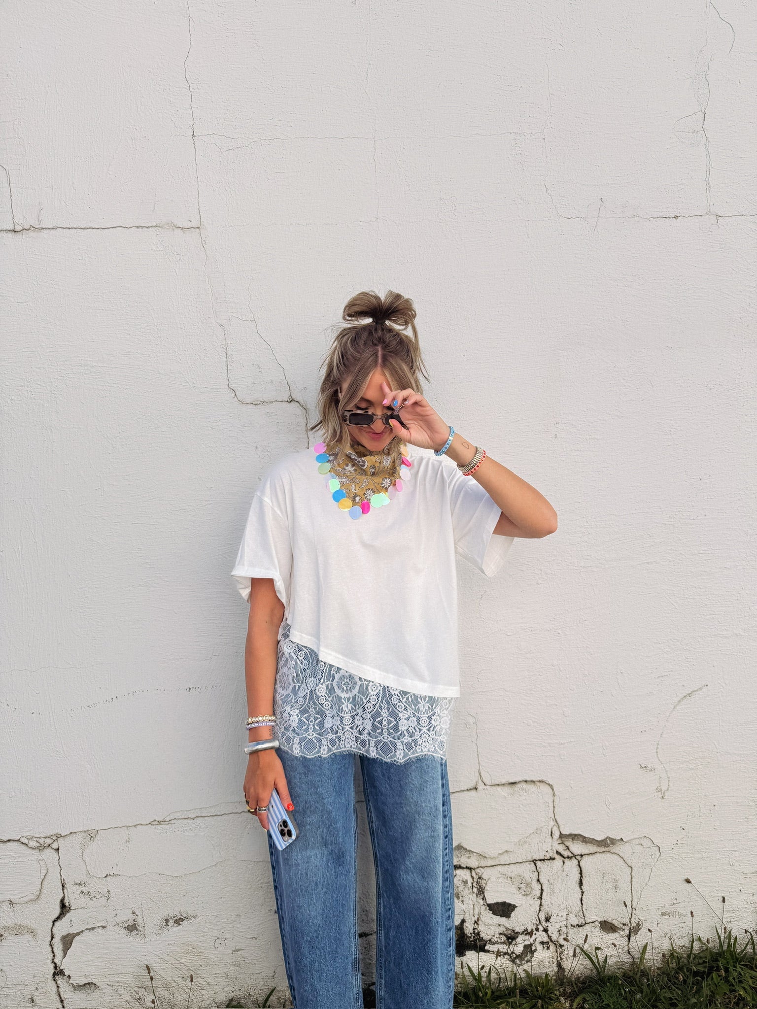HANDMADE | sequin bandana scarf - yellow
