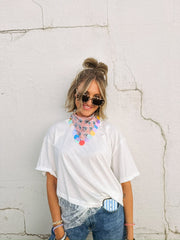 HANDMADE | sequin bandana scarf - light pink