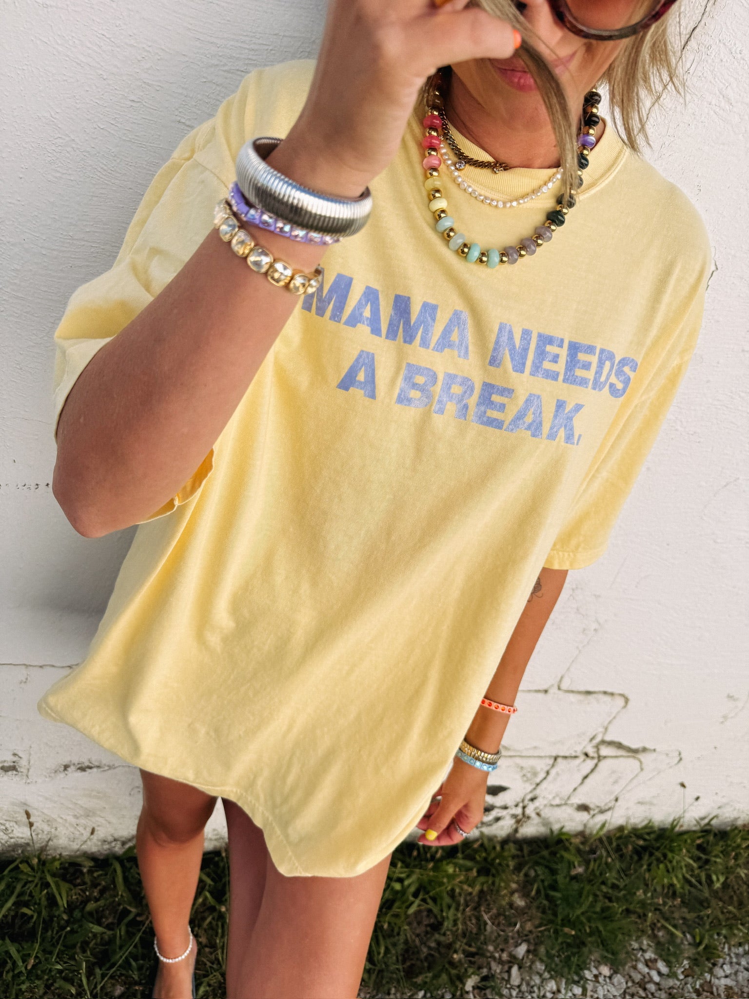 ETTA OG | mama needs a break graphic tee - butter yellow
