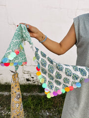 HANDMADE | sequin bandana scarf - white