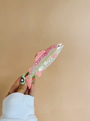 gone fishin hair clip - pink