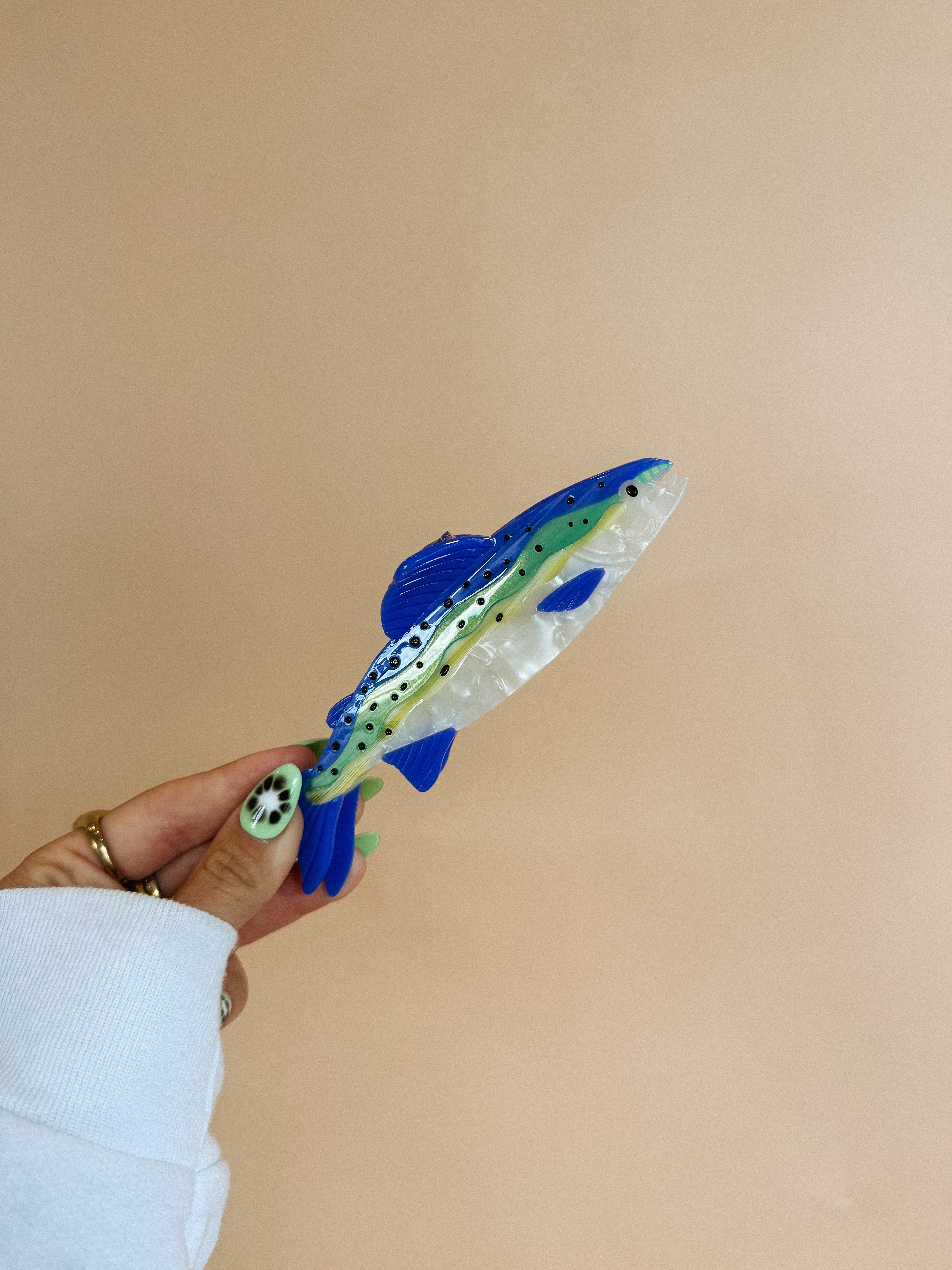 gone fishin hair clip - blue
