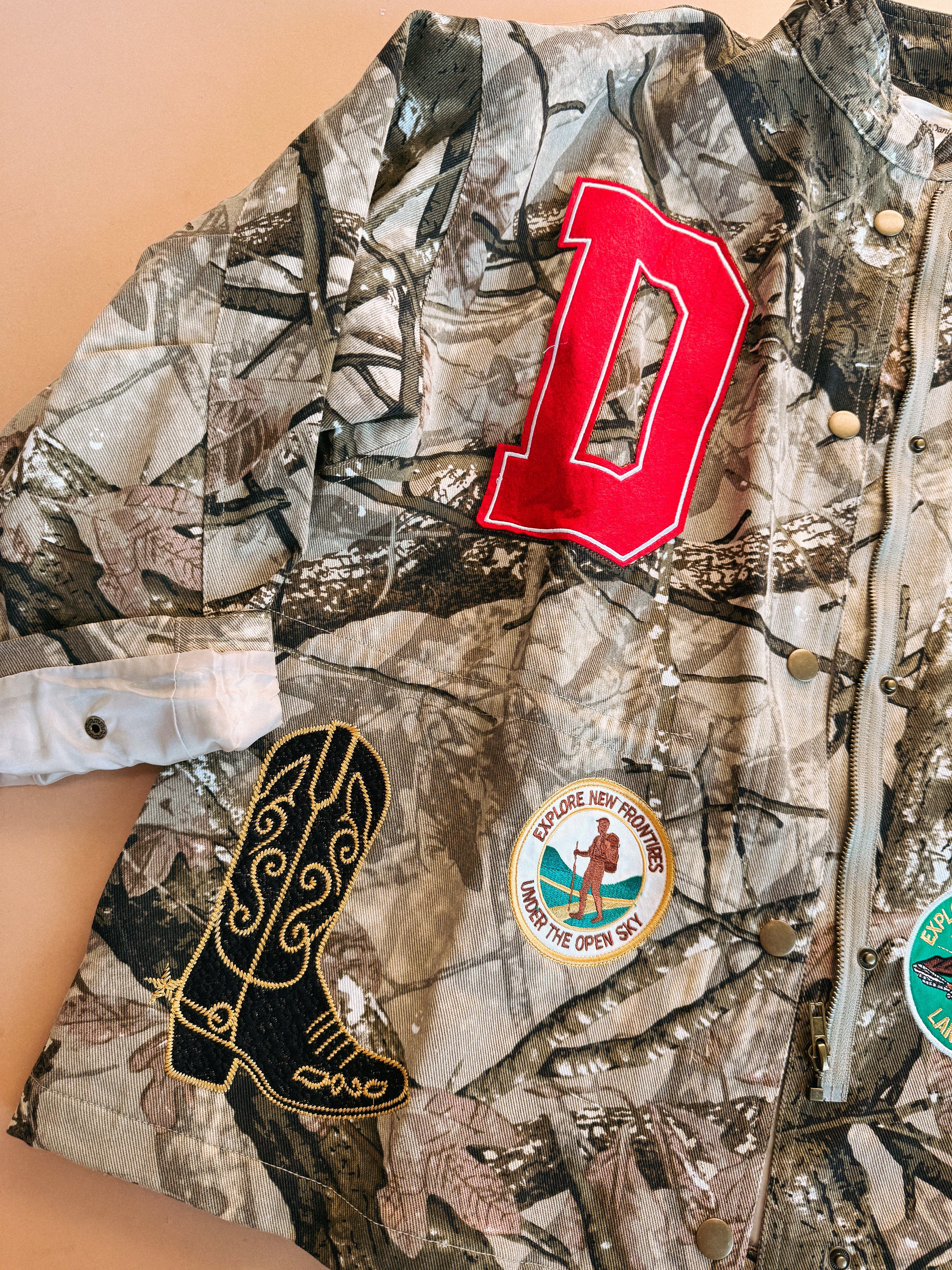 gone country camo patch jacket