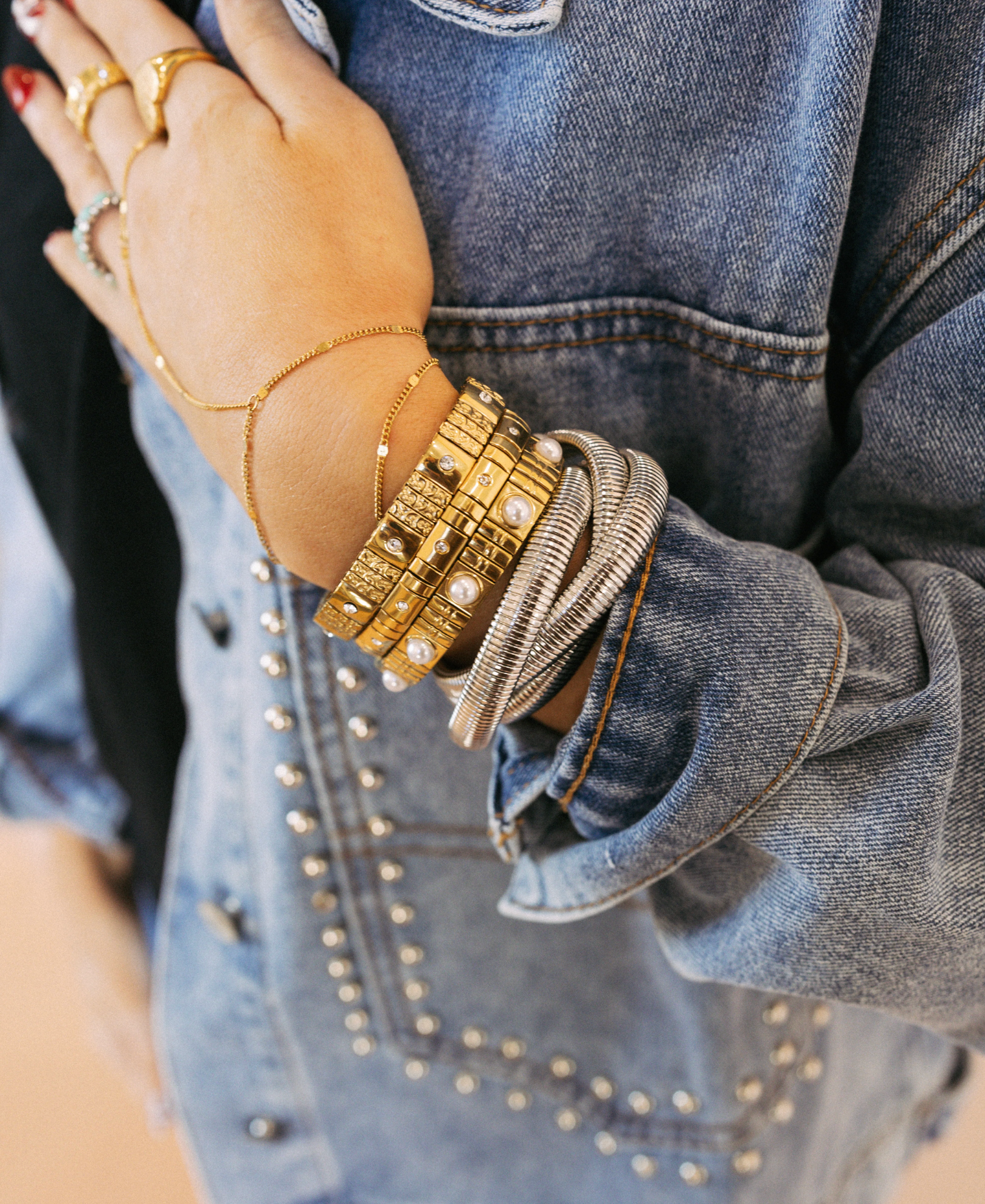 beljoy | triple stack bracelet - silver